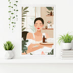 Bathroom Wall Decor Framed | Set of 3 Boho Women Wall art Prints