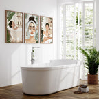 Bathroom Wall Decor Framed | Set of 3 Boho Women Wall art Prints