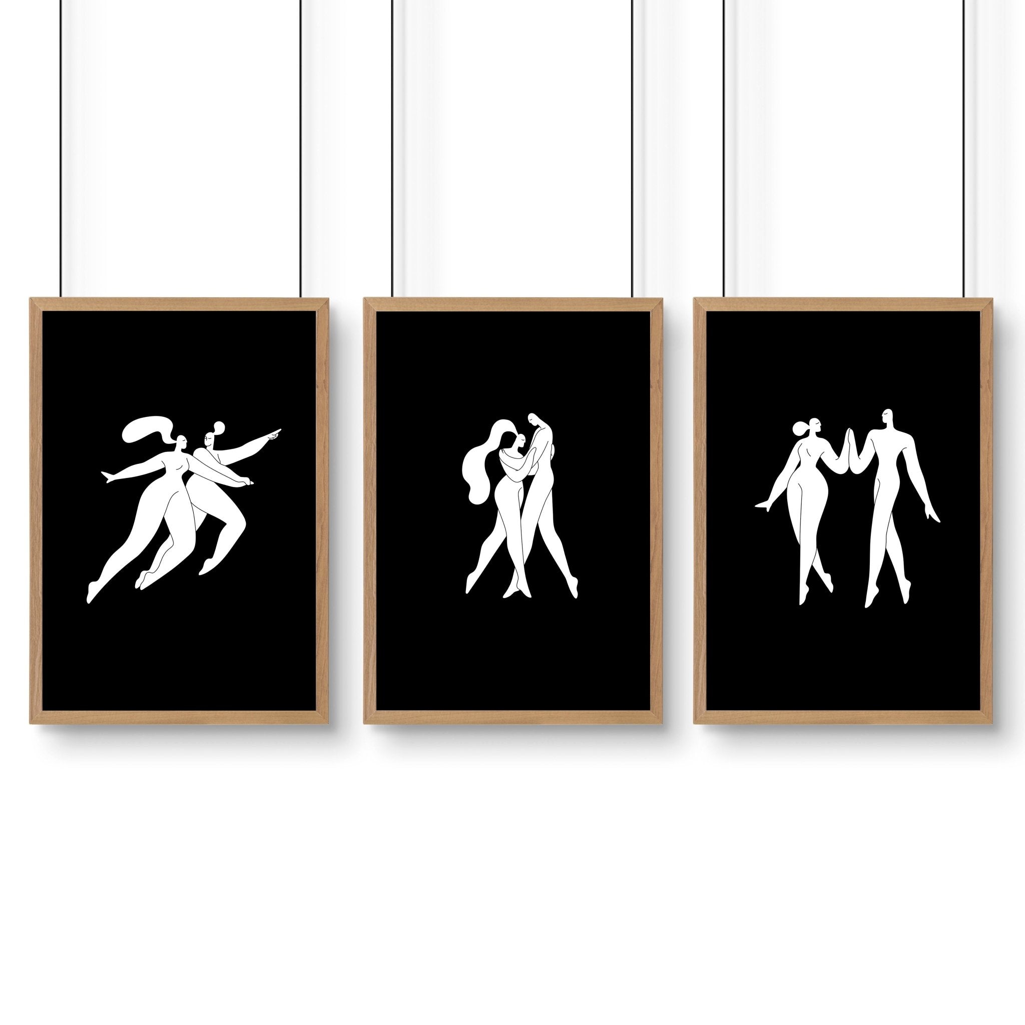 Bathroom Wall Hanging Art | Set of 3 Boho Women Wall art Prints