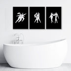 Bathroom Wall Hanging Art | Set of 3 Boho Women Wall art Prints