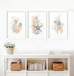 Beach theme decor wall art | Set of 3 wall art prints