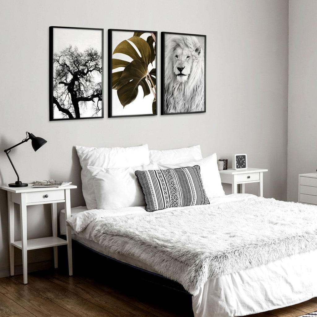 Bedroom Art Work decor | Set of 3 Wildlife Wall art Prints
