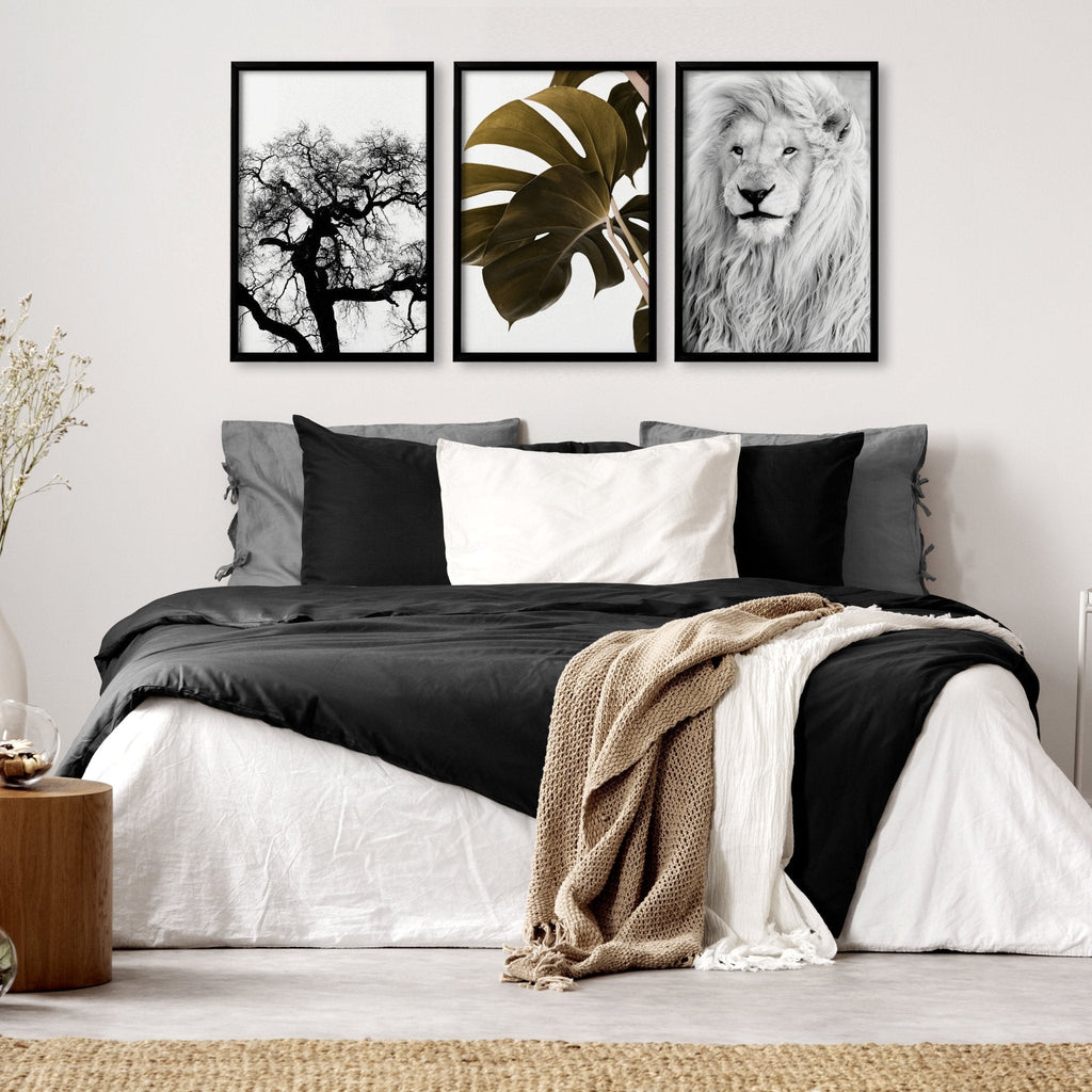 Bedroom Art Work decor | Set of 3 Wildlife Wall art Prints