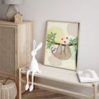 Bedroom jungle wall art for nursery | set of 2 Sloths art prints