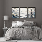 Bedroom Wall Ideas Pictures | Set of 3 Chinoiserie Wall art Prints