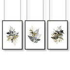 Grey paintings for bedroom | set of 3 wall art prints