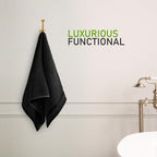 OLIVIA ROCCO Towels Belmont Viscose Stripe Black 100 Percent Cotton Hotel Quality Super Absorbent 10 Piece Bale Set 4 Hand Towels 12 Face Cloths - Nest UK