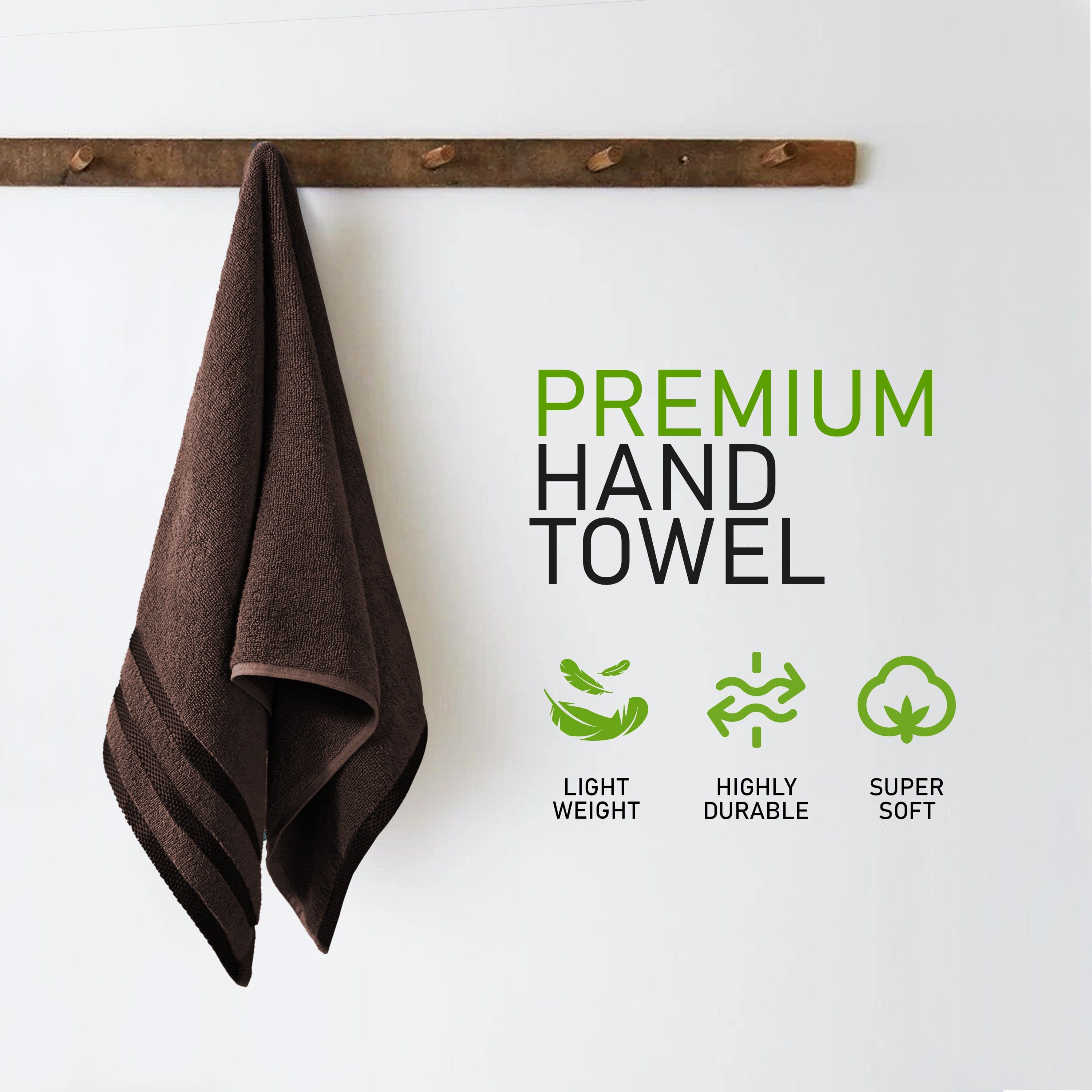 OLIVIA ROCCO Belmont Viscose Stripe Brown Towels 100% Cotton Hotel Quality Super Absorbent 10 Piece Bale Set Includes 4 Hand Towels And 12 Face Cloths - Nest UK