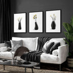 Big Paintings For Living Room | Set of 3 Botanical Wall art Prints