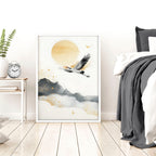 Big Wall Art For Bedroom | Set of 3 Asian Inspired Wall art Prints