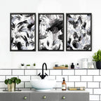 Bathroom wall print | set of 3 Black and White wall prints