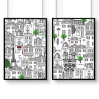Wall art Paris | Set of 2 travel posters