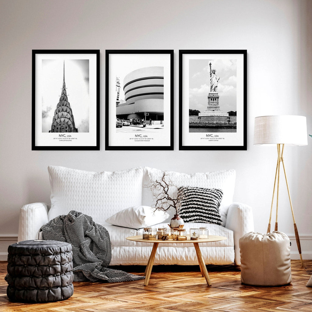Black and White Photos for Wall | Manhattan Set of 3