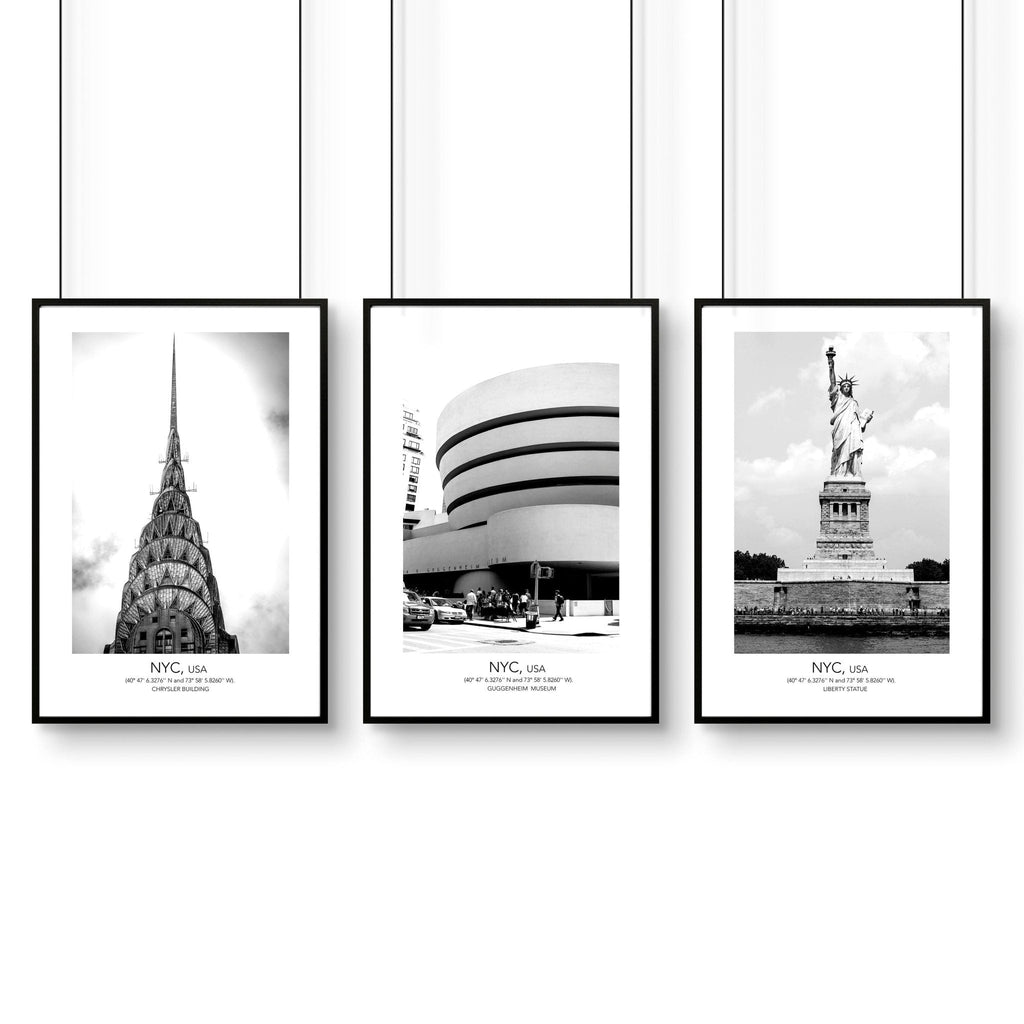 Black and White Photos for Wall | Manhattan Set of 3