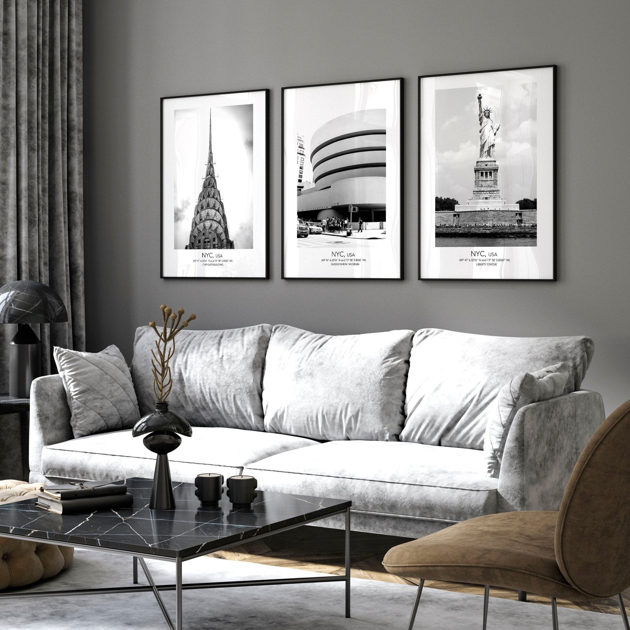 Black and White Photos for Wall | Manhattan Set of 3