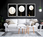 Black wall art for living room | set of 3 wall art prints