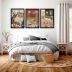 Wall art for the bedroom | set of 3 Bohemian wall art prints