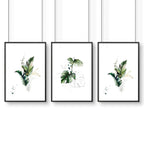 Tropical bedroom decor | set of 3 wall art prints