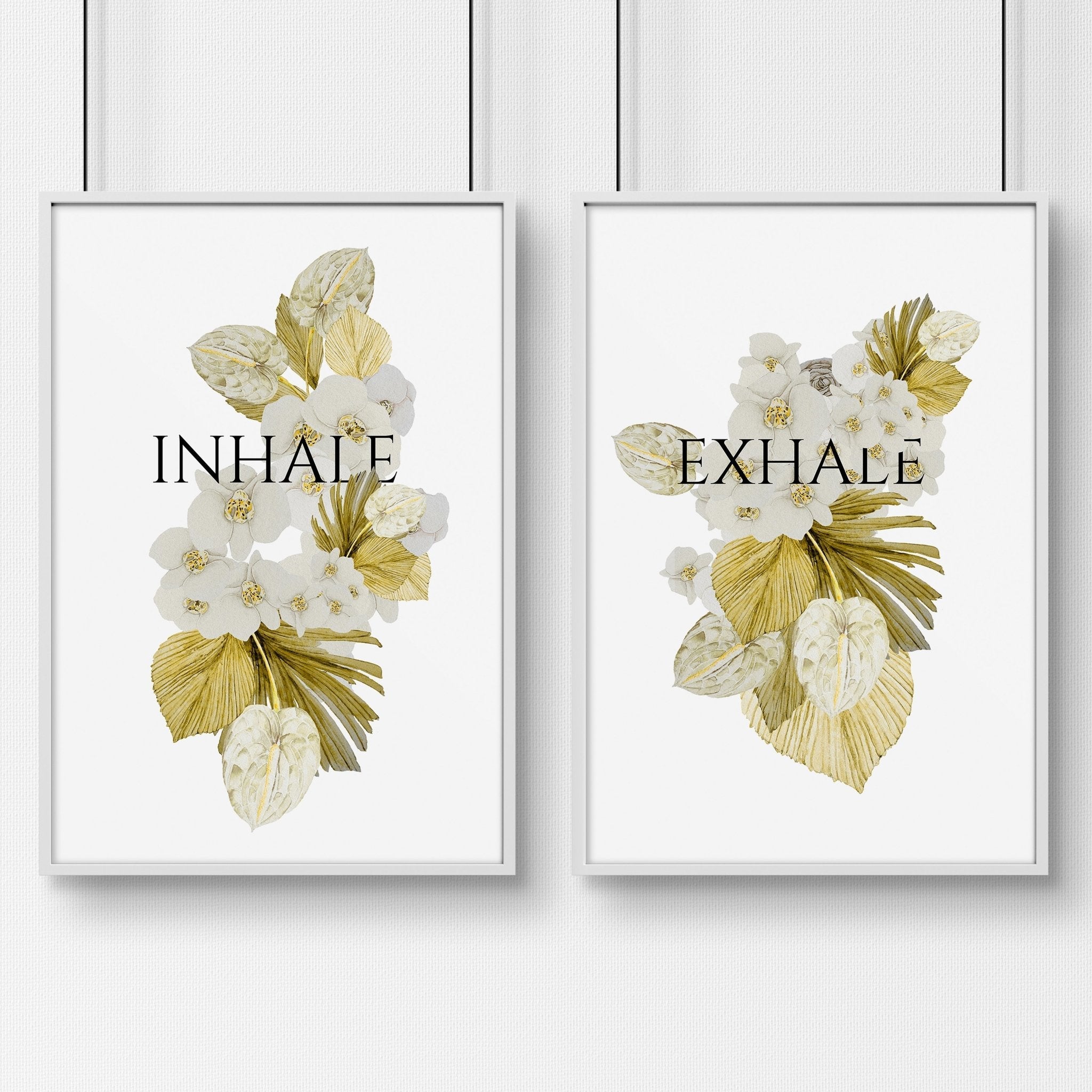 Boho bathroom wall decor | Set of 2 wall art prints