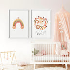 Boho nursery decor | set of 2 wall art prints