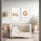Wall art for Safari nurseries | set of 2 Boho wall art prints