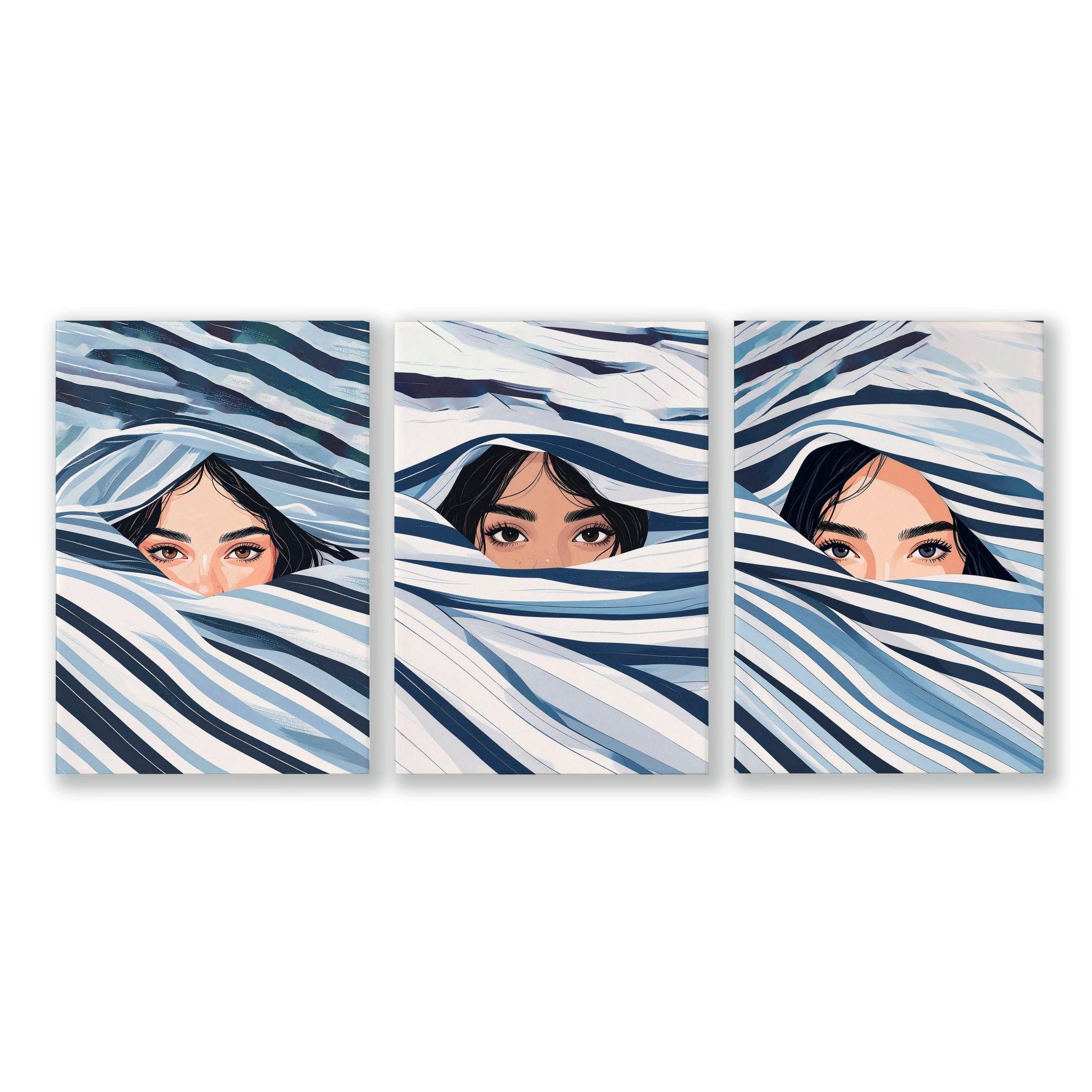 Boho Style Wall Decor | Set of 3 Boho Women Wall art Prints