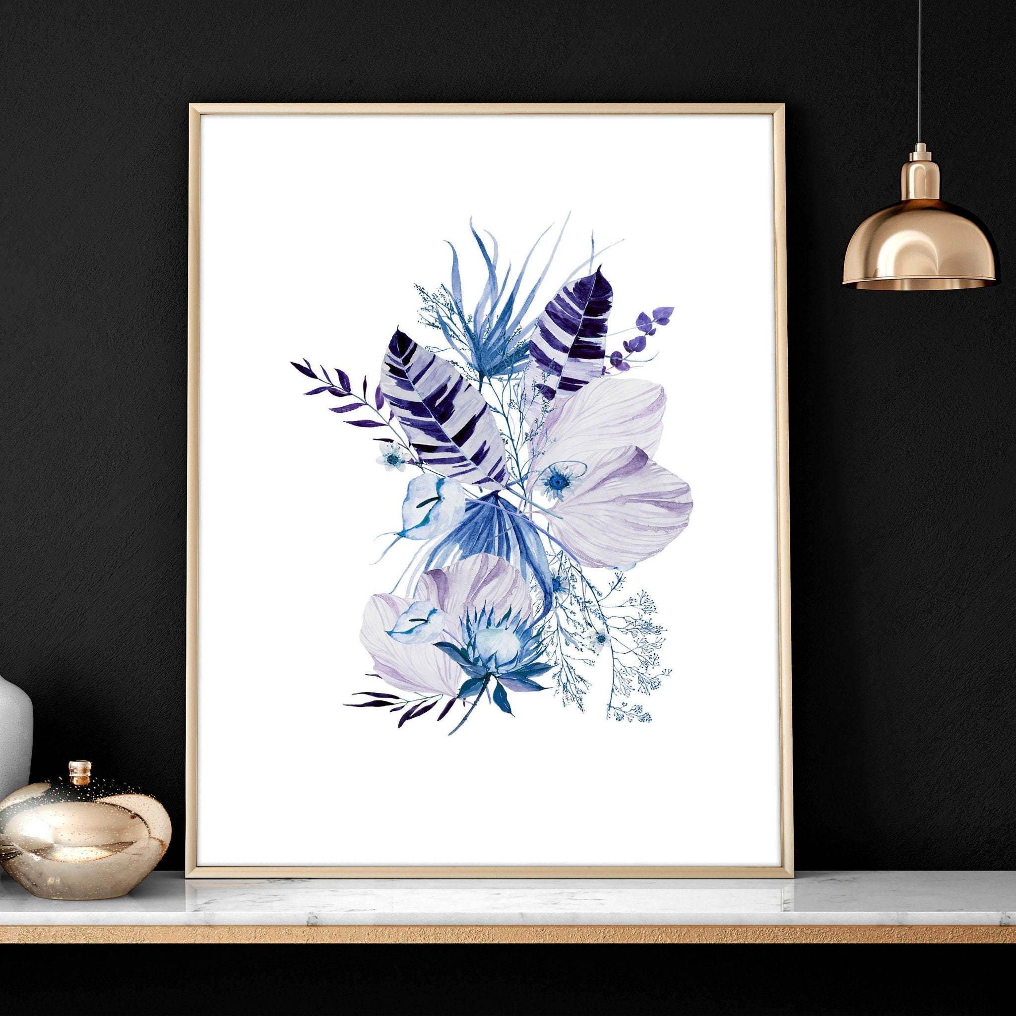 Botanical prints framed | set of 3 wall art prints