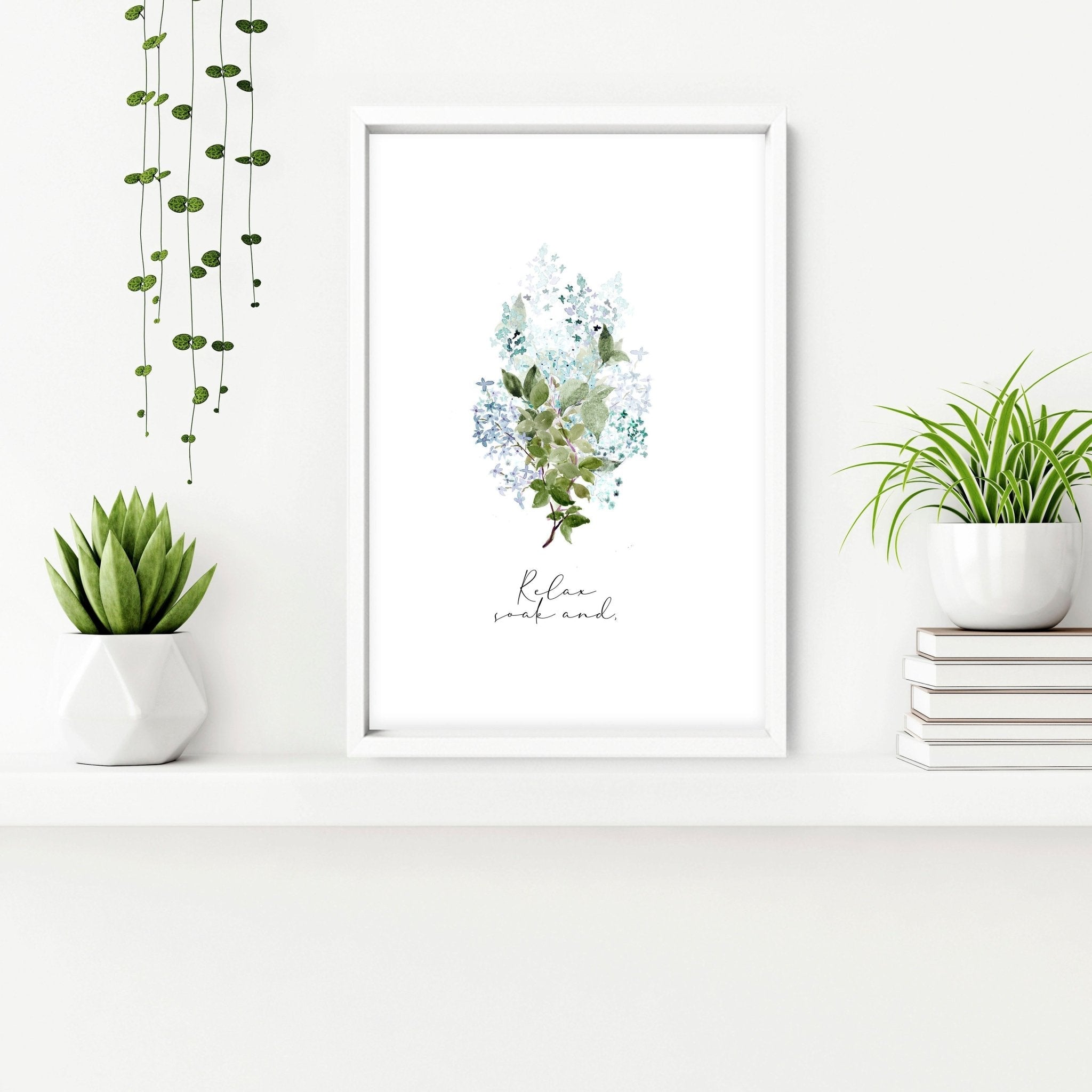 Flowers print | Set of 3 wall art for the Bathroom