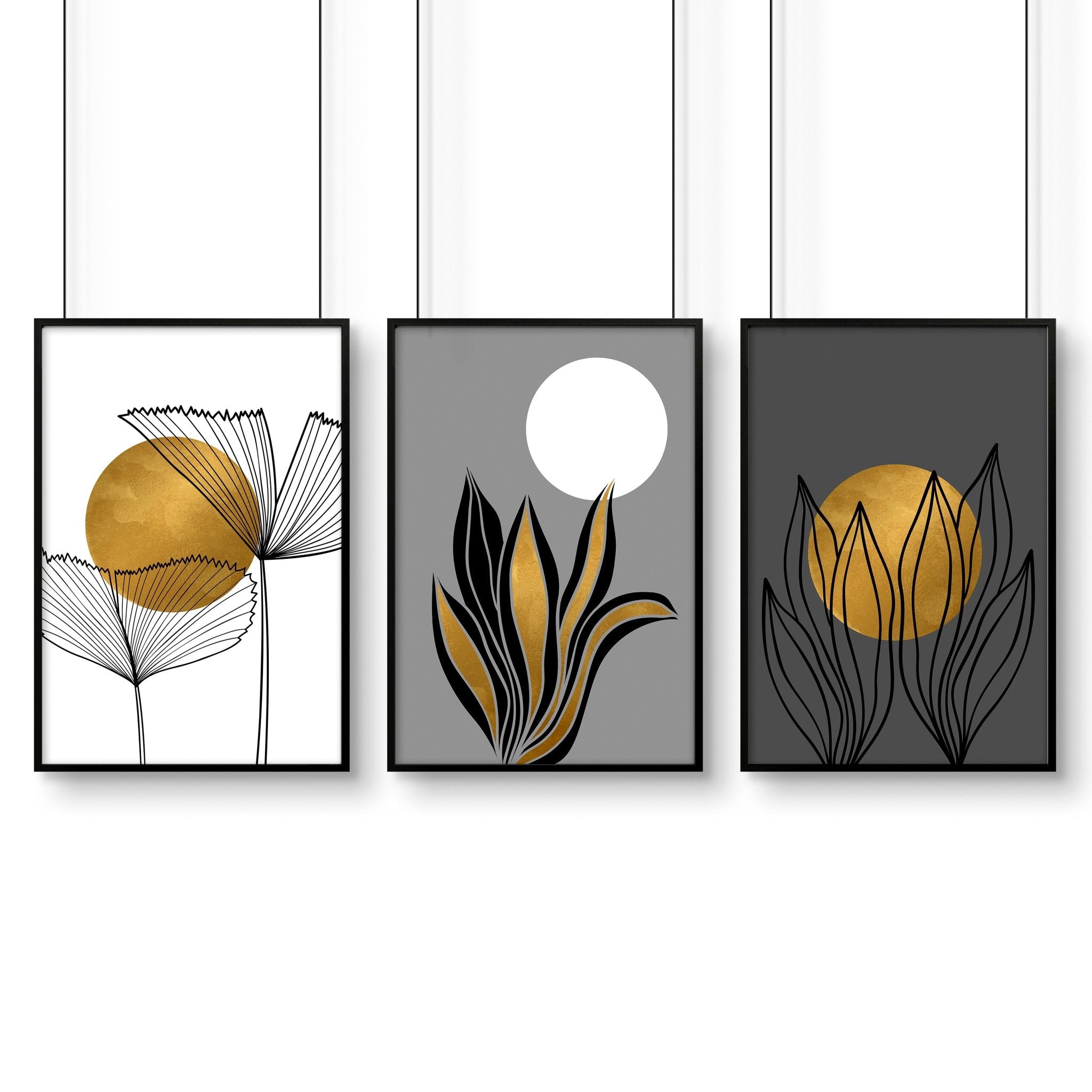 Botanical bathroom | set of 3 bathroom wall decor