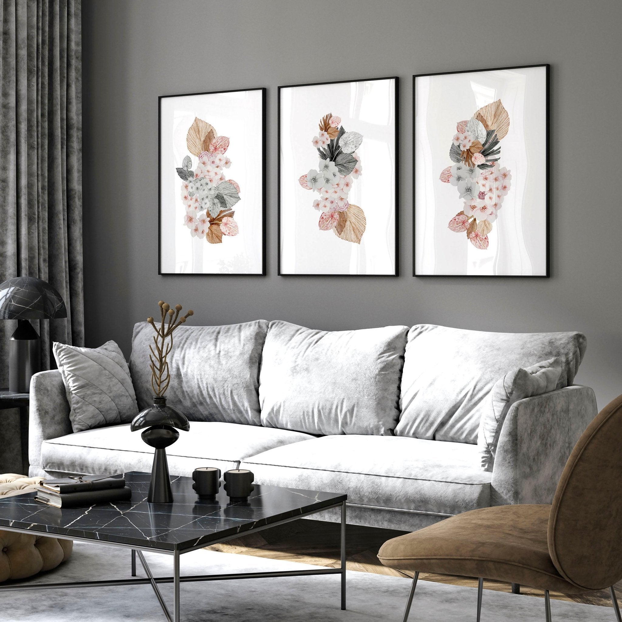 Botanicals artwork | set of 3 wall art prints