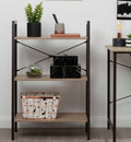 Three Tier Grey Oak Veneer Ladder Shelf Unit | Bradbury