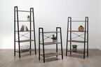 Four Tier Dark Oak Veneer Ladder Shelf Unit | Bradbury