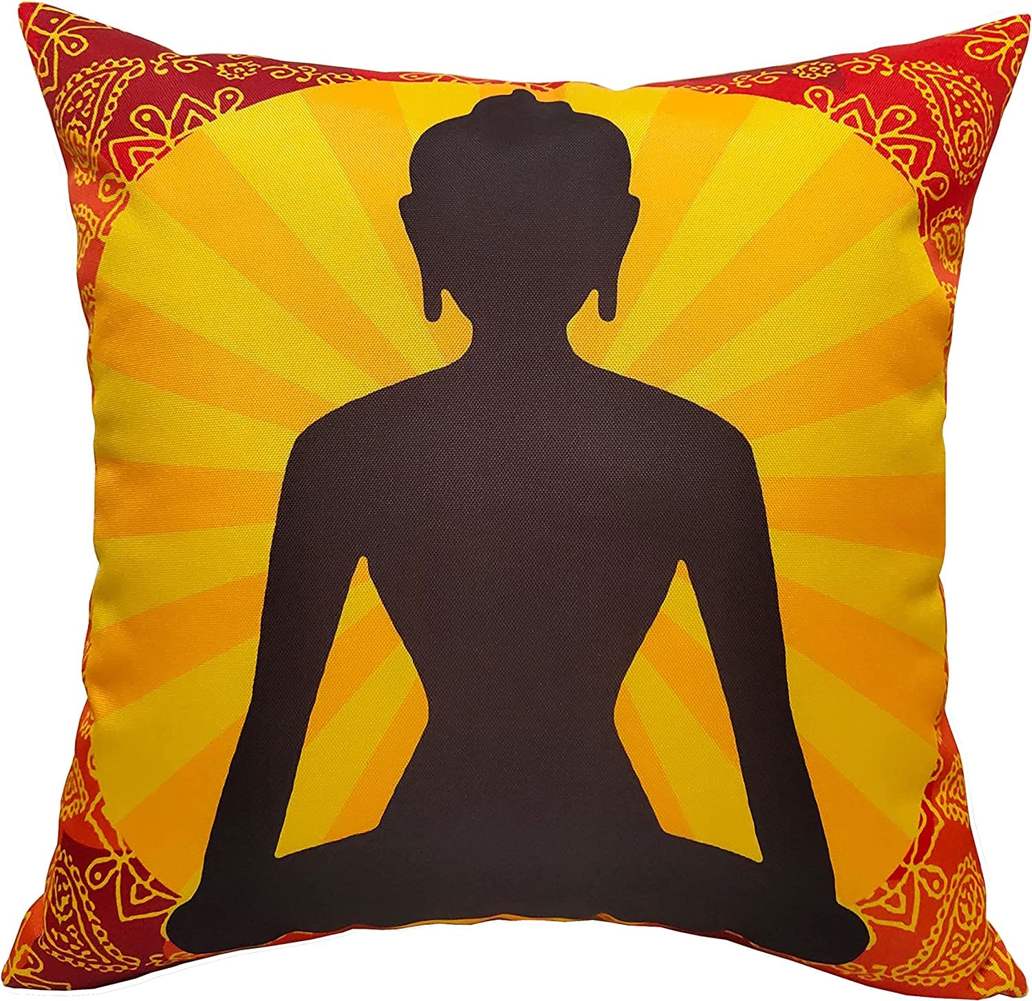 OLIVIA ROCCO Buddha Waterproof Cushion Covers 43x43 cm Reversible Breathable Decorative Cover For Indoor Outdoor Patio Garden Sofa Bed Chair - Nest UK