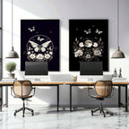 Butterfly Wall Art Decor | Set of 2 Dark Academy Wall art Prints