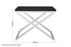 Black Leather Effect End Table with Cross Frame Design | Tribute