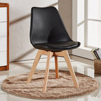 White Halo Dining Table & Set of 4 Lorenzo Jamie Tulip Dining Chairs with Padded Seat