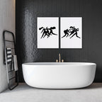 Canvas Art For Bathrooms | Set of 2 Boho Women Wall art Prints
