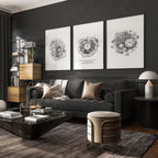 Canvas Painting Wall Decor | Set of 3 Abstract Clocks Wall art Prints