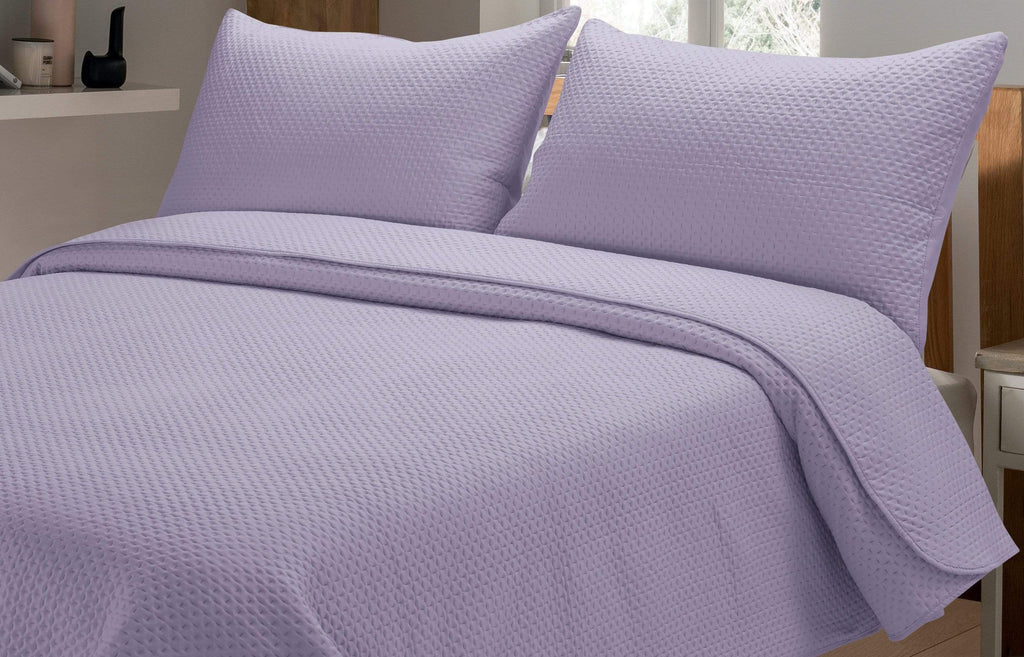 OLIVIA ROCCO Capri Embossed Luxury Bedspread Set With Quilted Throw And Duvet Matching Pillow Shams Multiple Colours For Homes And Gifts - Nest UK