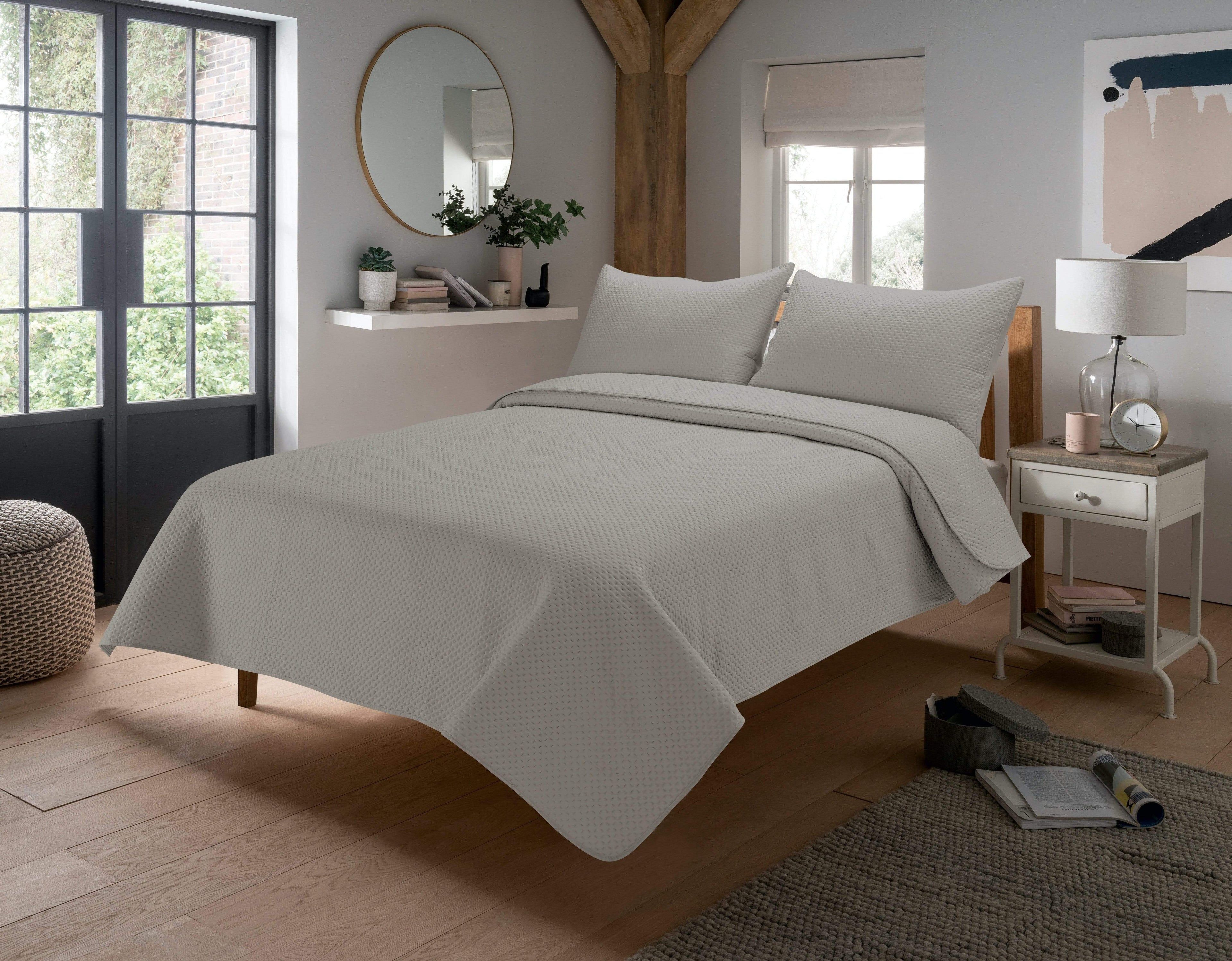 OLIVIA ROCCO Capri Embossed Luxury Bedspread Set With Quilted Throw And Duvet Matching Pillow Shams Multiple Colours For Homes And Gifts - Nest UK