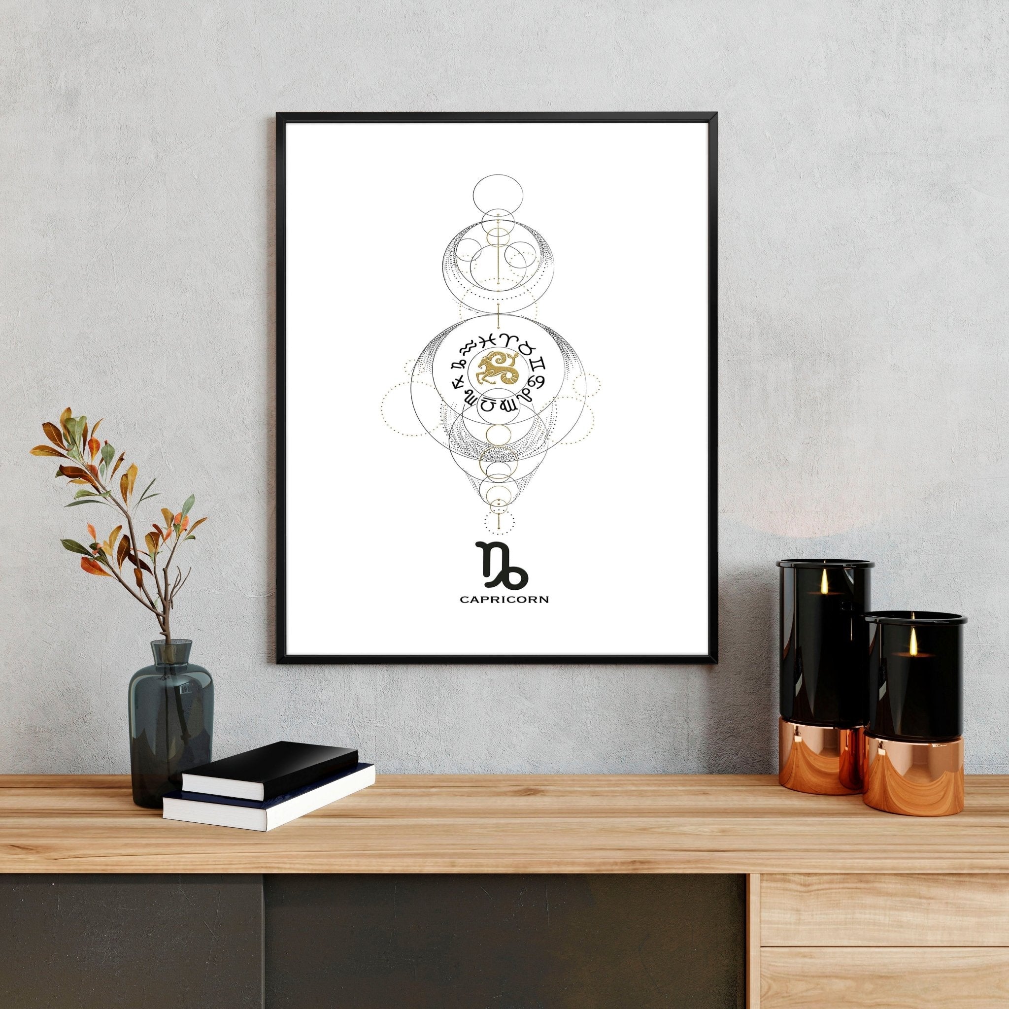 Capricorn art print | Zodiac horoscope signs