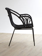 Black Natural Rattan Chair with Raised Sides | Lagom