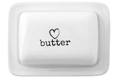 White Ceramic Butter Dish | Charm