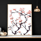 Cherry blossoms wall art | Set of 2 wall art prints