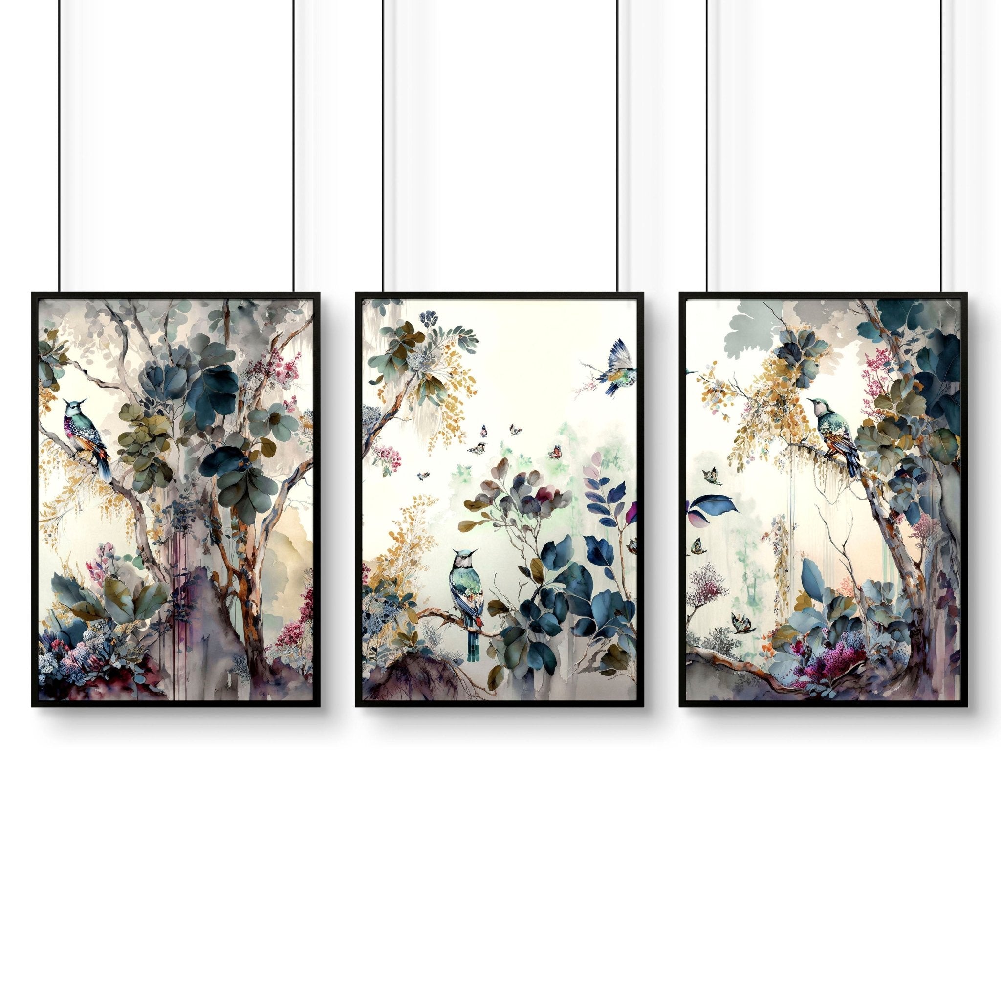 Framed Wall Art for Living Room – Set of 3 Prints