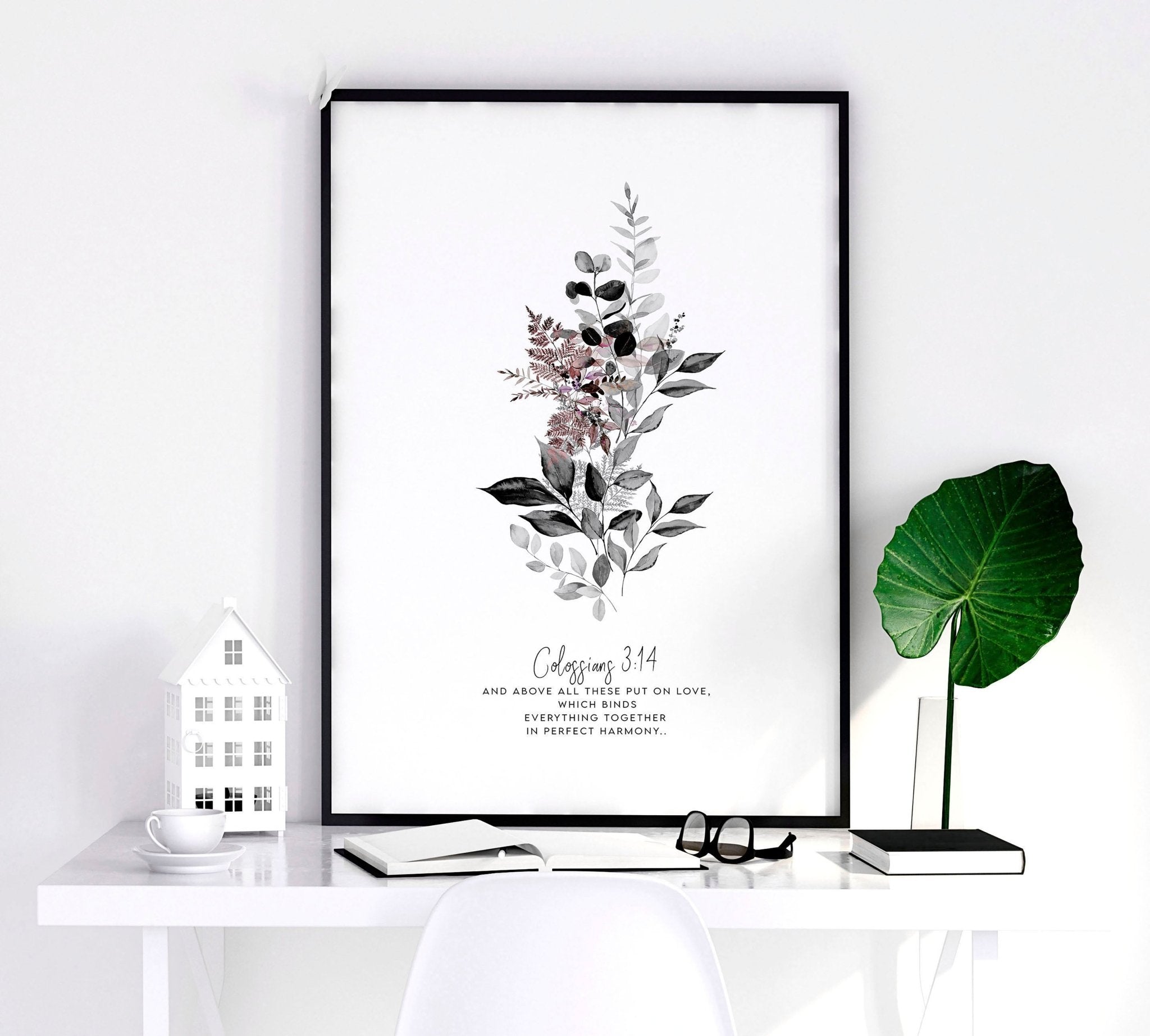 Christian art wall for bedroom | set of 3 wall art prints
