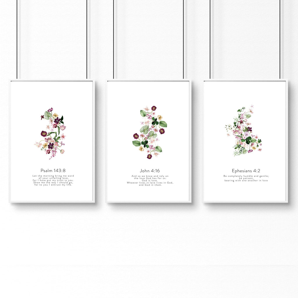 Large art for living room | set of 3 Christian wall art prints