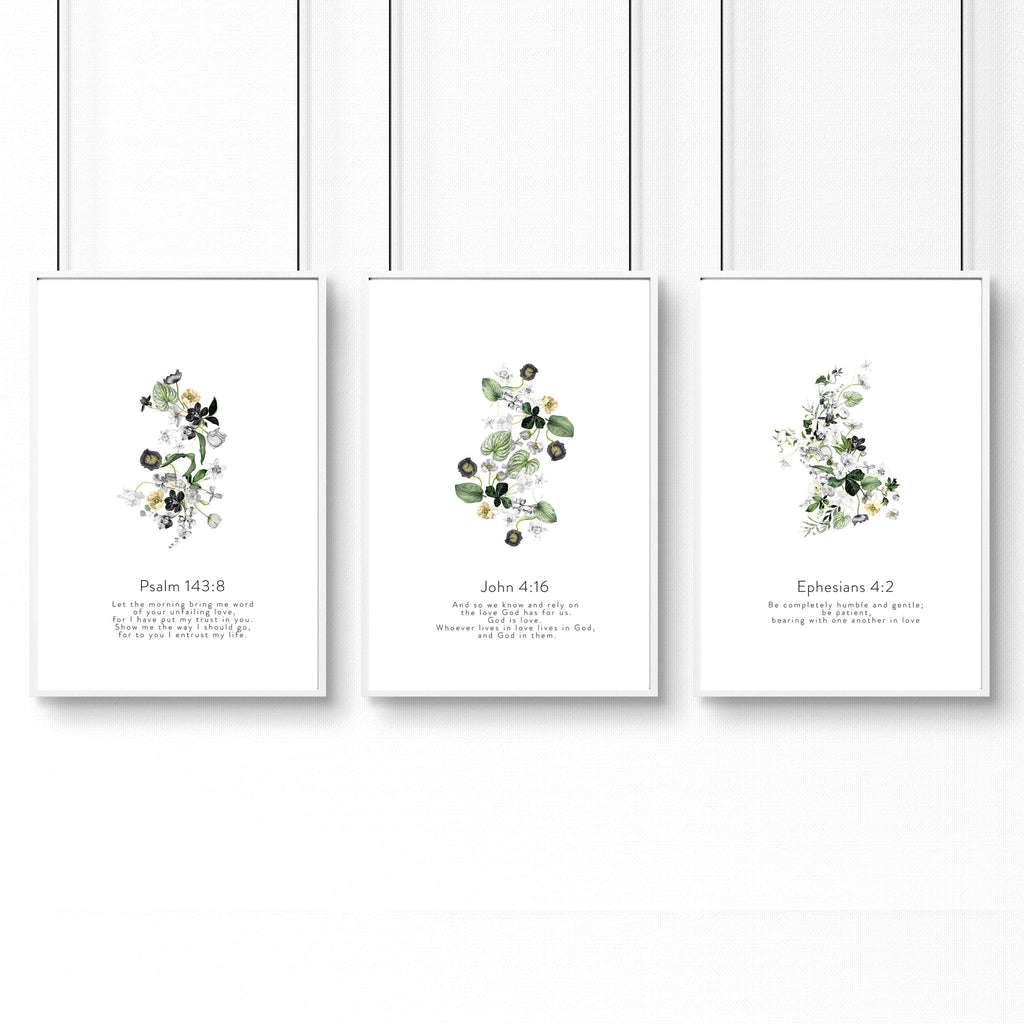 Living room wall prints | set of 3 Christian wall art prints