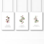 Christian religious posters for bedroom | set of 3 wall art prints