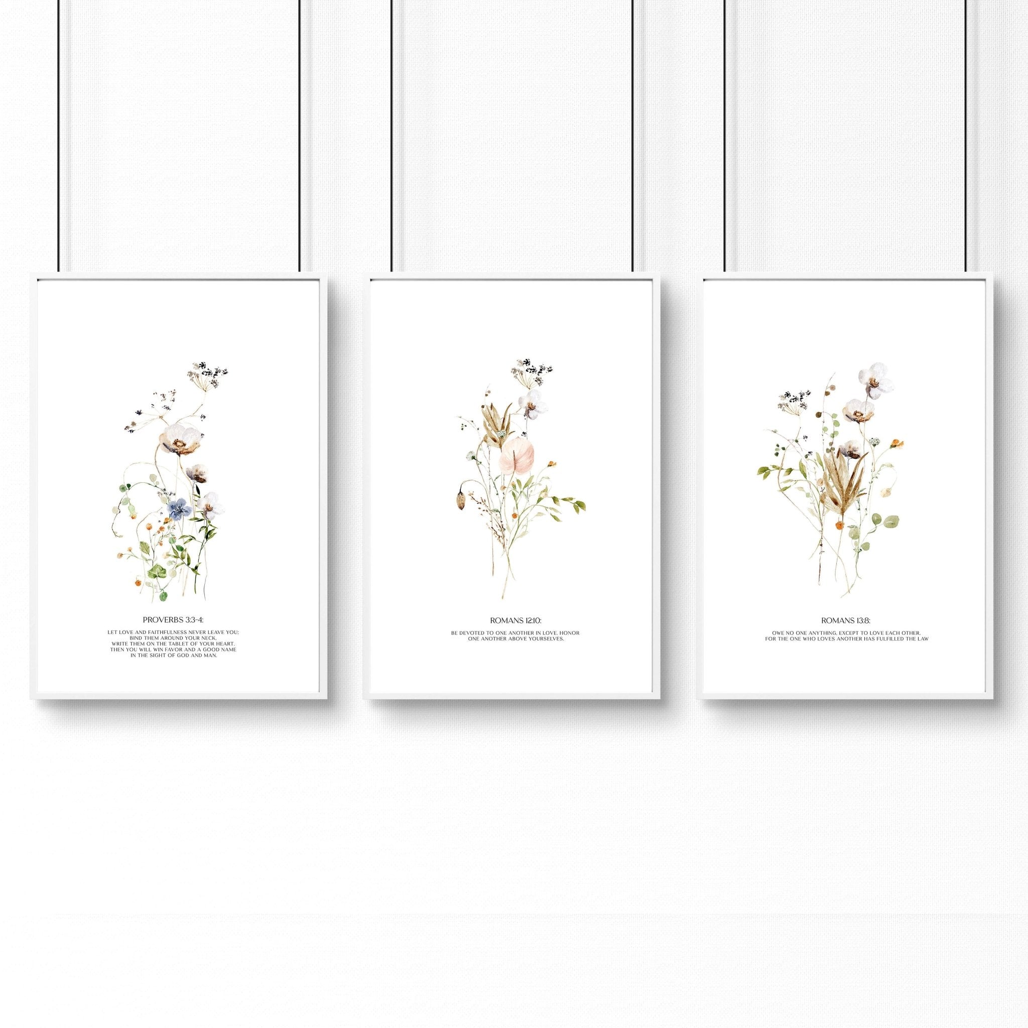 Set of 3 pictures for hallway | set of 3 Christian wall art prints